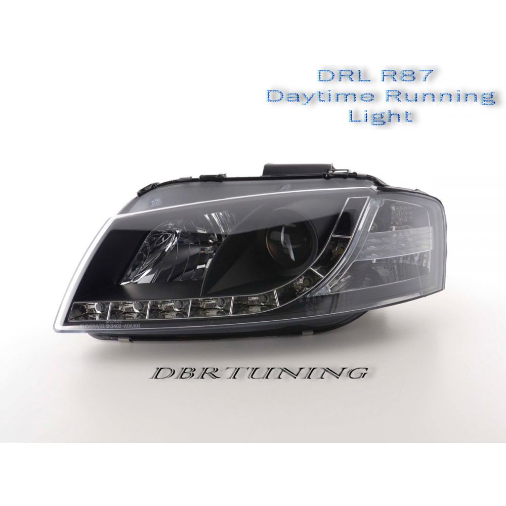 Headlight Daylight Led Audi A3 8P 03-08 neri - DBRTUNING