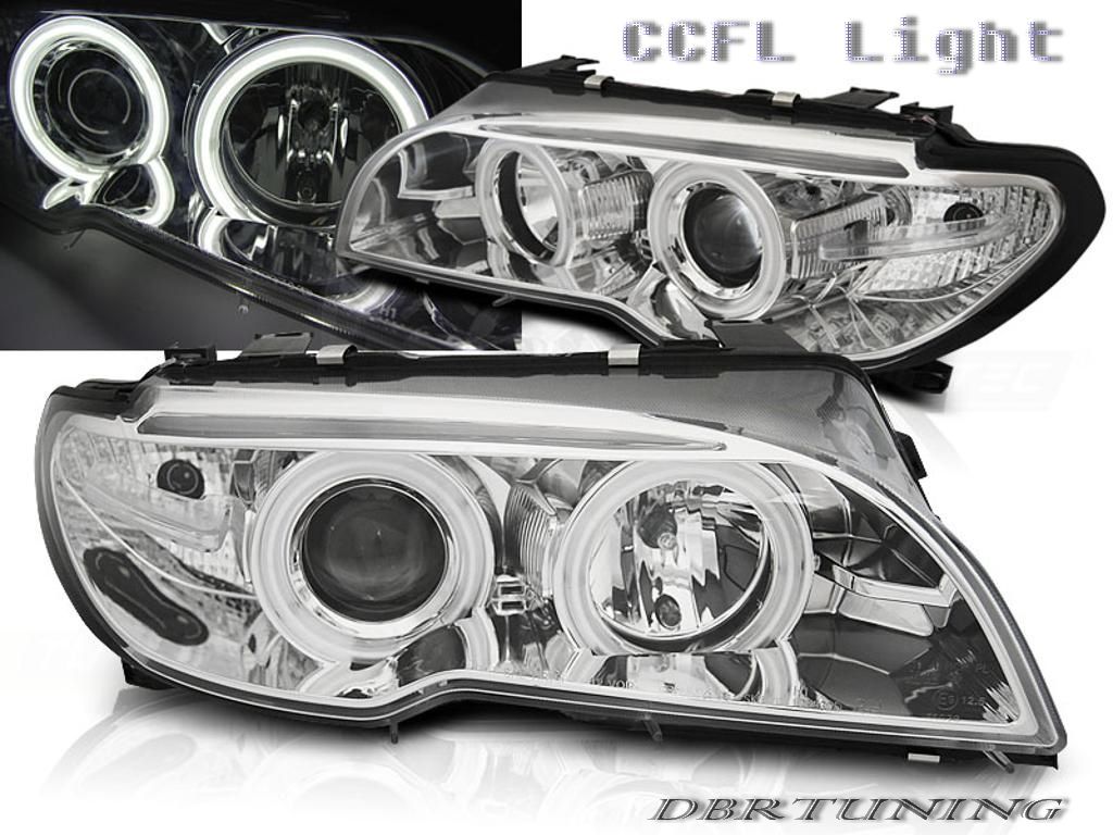 Headlights Angel CCFL BMW 3 coup-cab E46 03-06 chrome - DBRTUNING